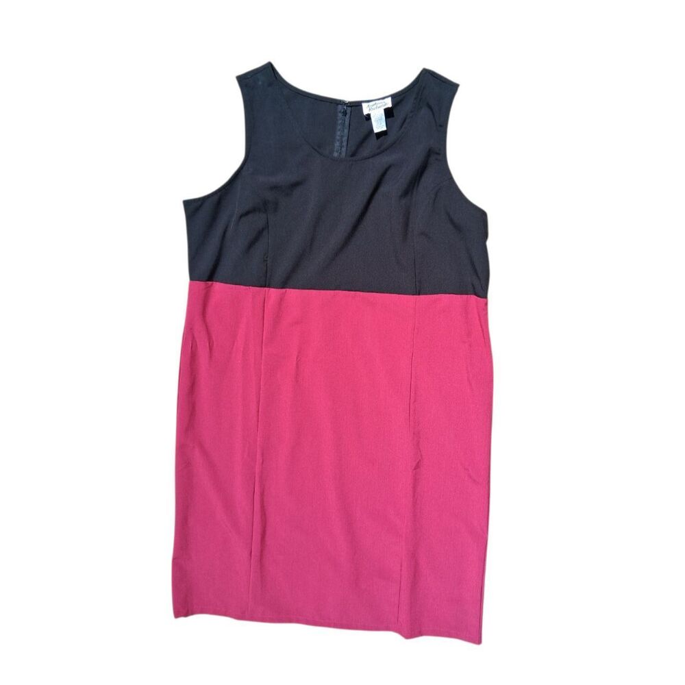 Anthony Richards Colorblock Sleeveless Shift Dress Red Black Women Size 20W Plus